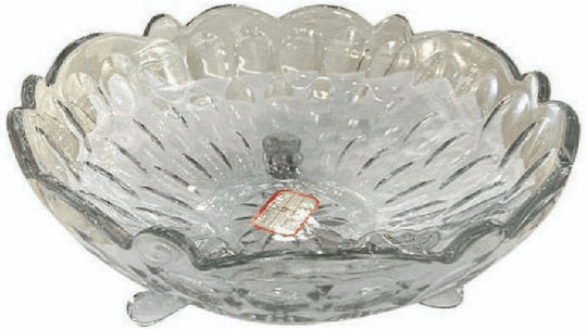 AGC Round Glass Decorative Platters Set Transparent 24x24x10.5cm 2pcs