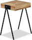 Rectangular Solid Wood Side Table Natural L49xW40xH60cm