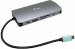 i-tec USB-C Docking Station with 4K PD Ethernet and Support for 2 Monitors Silver (C31NANODOCKVGAPD)