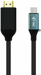 i-tec C31CBLHDMI60HZ2M HDMI 2.0 Braided HDMI Male - USB-C Male 2m Black