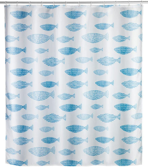 Wenko Aquamarin Shower Curtain 180x200cm Light Blue