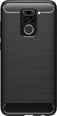 Hurtel Carbon Series Silicone Back Cover Black (Redmi Note 9)