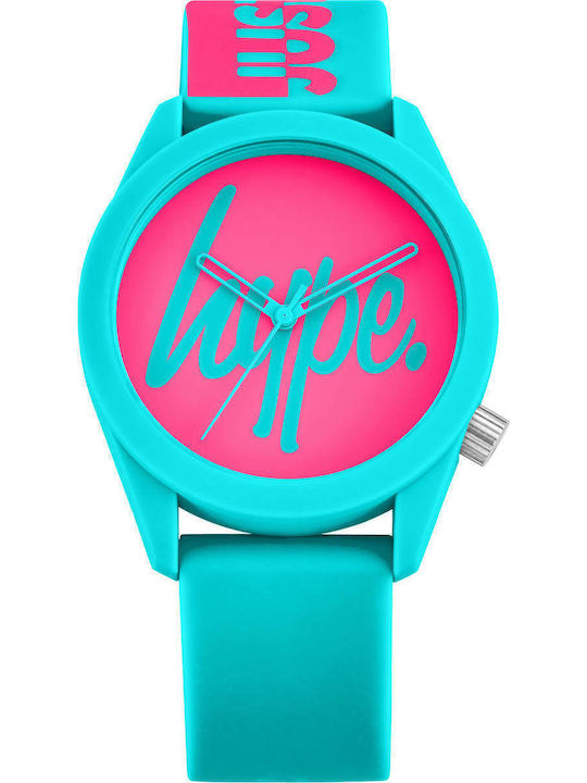 Hype Women's Watch with Turquoise Rubber Strap