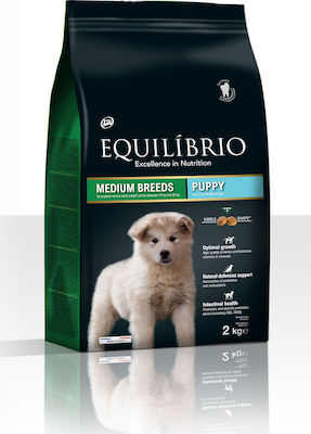 Equilibrio Puppy Medium 2kg Dry Food for Puppies of Medium Breeds with Chicken and Rice