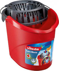 Vileda Κουβάς με Στίφτη Πλαστικός SuperMocio Χωρητικότητας 10lt Κόκκινος
