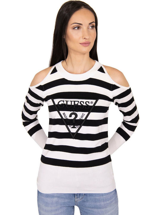 Guess Women's Sweater Striped White