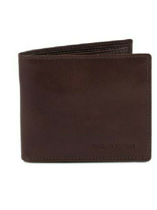 Tuscany Leather Кожен Мъжки Портфейл Тъмнокафяв