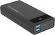 RealPower PB-20k Power Bank 20000mAh 18W mit 2 USB-A Anschlüssen und USB-C Anschluss Stromlieferung Schwarz
