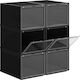 Plastic Shoe Organizer with 3 Shelves Black 36x22x28cm