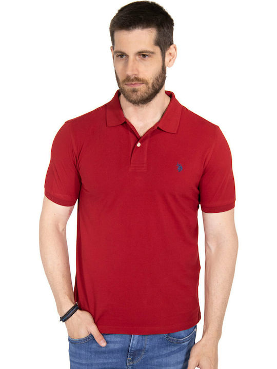 U.S. Polo Assn. Herren Kurzarmshirt Polo Burgundisch