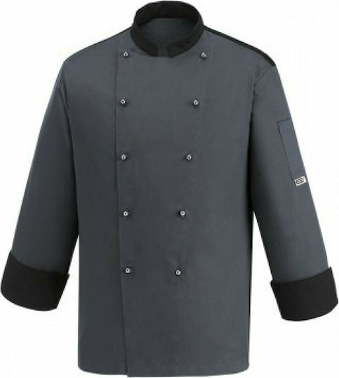 Egochef Coat Chef Unisex Gray with Long Sleeve Color