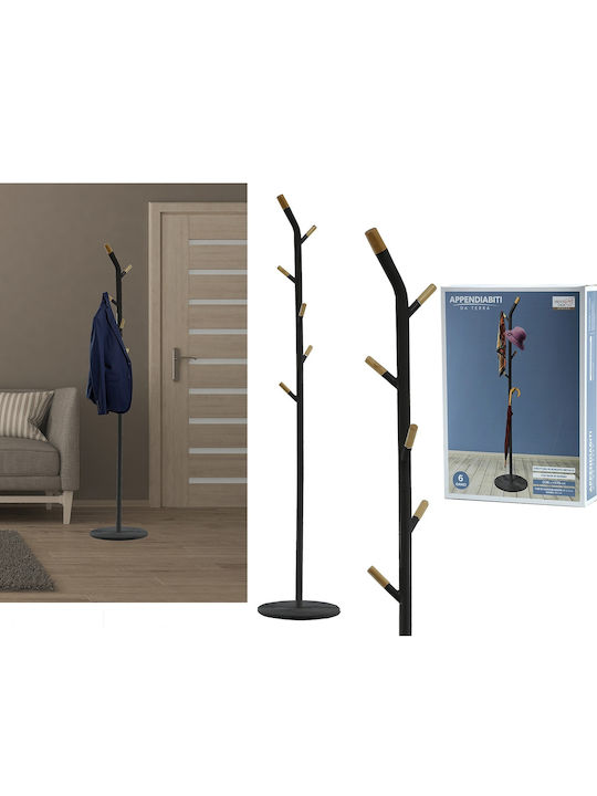 ArteLibre Dior Freistehender Kleiderständer Metallisch Black 175cm