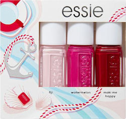 Essie Mini Kit Gift Set Gloss Nail Polish Set Fiji, Watermelon & Maki Me Happy 5ml