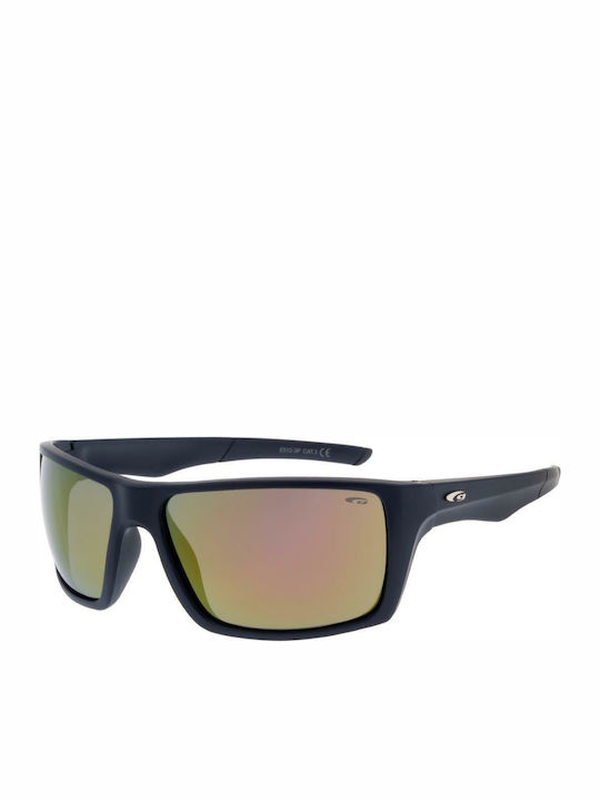 Goggle Legend Men's Sunglasses with Navy Blue Plastic Frame E512-3P