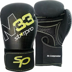 Starpro M33 Dynamic Παιδικά Γάντια Πυγμαχίας από Συνθετικό Δέρμα για Αγώνα Μαύρα