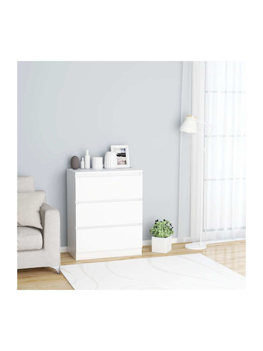 Kommode Schlafzimmer Holz mit 3 Schubladen Weiß...