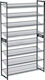 Metallic Shoe Organizer with 8 Shelves Gray 92.5x30.7x163.5cm