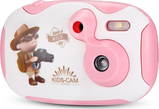 GBTIGER 1080p Mini Kids Digital Camera Kinderkamera 2MP Optischer Zoom 2x Rosa