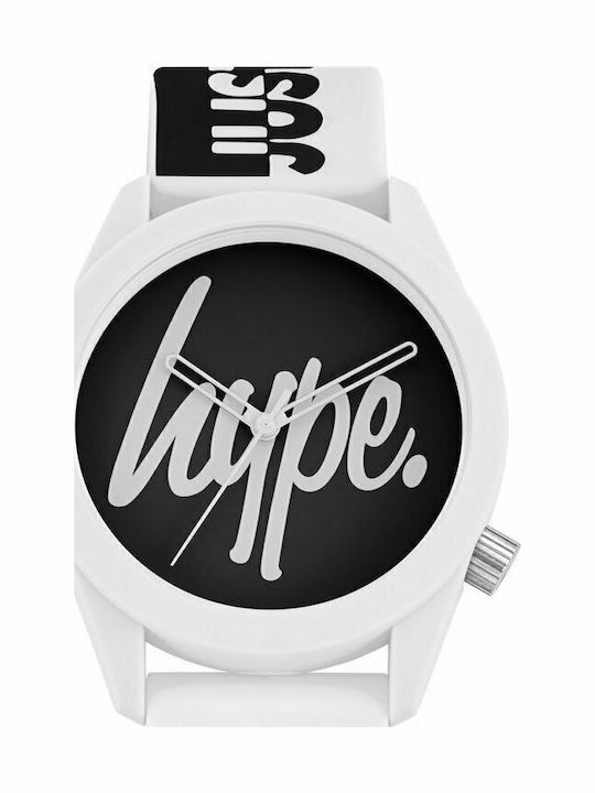 Hype Women's Watch with White Rubber Strap
