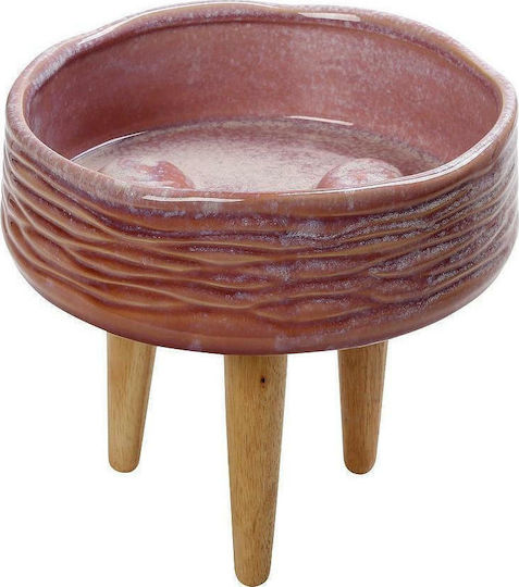 Espiel Διακοσμητικό Μπωλ Κεραμικό με Πόδι Ροζ 23.5x23.5x23.5cm