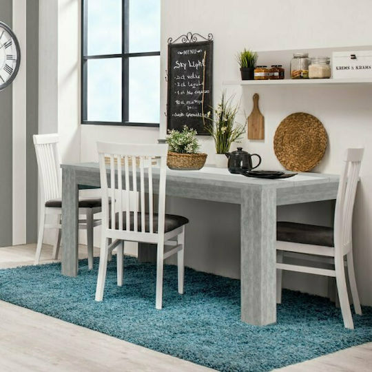 Domus 135 Tisch Speisesaal Holz Grey Concrete / White 135x80.5x74.5cm