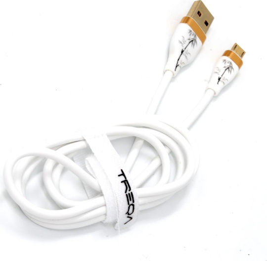Treqa Cablu USB 2.0 USB-C Masculin - USB-A Alb 1m CA8321