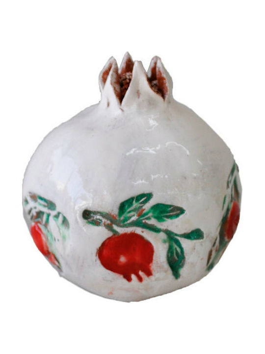 Handmade Tabletop Lucky Charm Pomegranate White Ceramic 1pcs