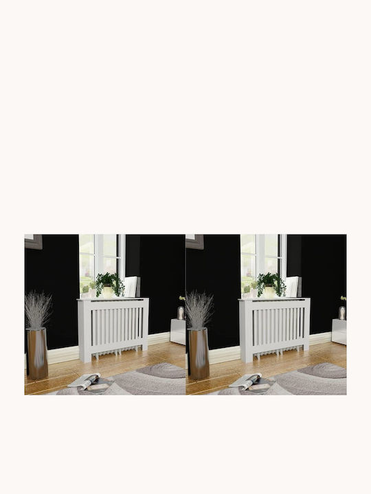 vidaXL Калориферен Капак от MDF Бял 112x19x81см 2 Бройки