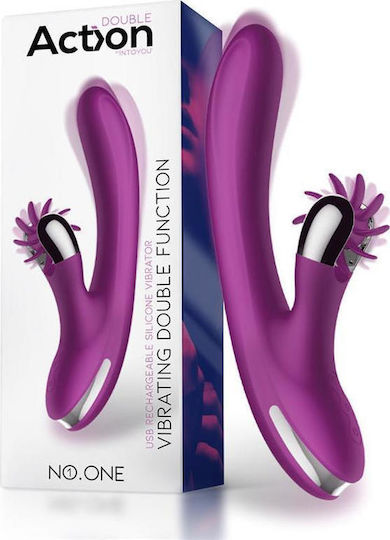 Action No 1 Vibrating Double Function Δονητής Rabbit 24cm Purple