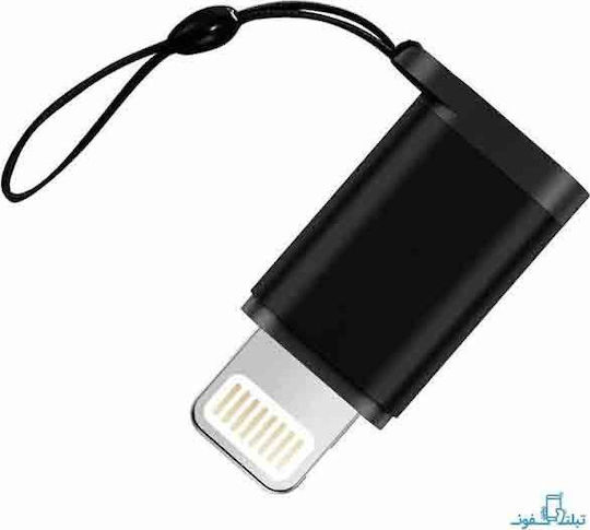 Earldom ET-OT08 Convertor Lightning Masculin În Micro USB Feminin Negru 1 Bucată