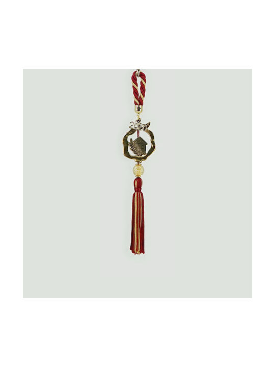 Marhome Hanging Lucky Charm Pomegranate Red/ Gold made of Metal 20cm 1pcs