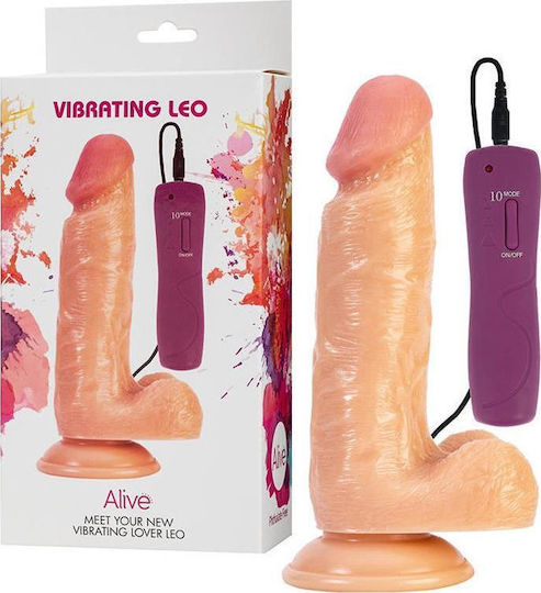 Adrien Lastic Alive Leo Mini Ρεαλιστικός Δονητής με Απομακρυσμένο Έλεγχο 13.5cm Flesh