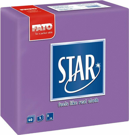 Fato Star Χαρτοπετσέτα 2Φ Μωβ 38x38εκ. 40τμχ