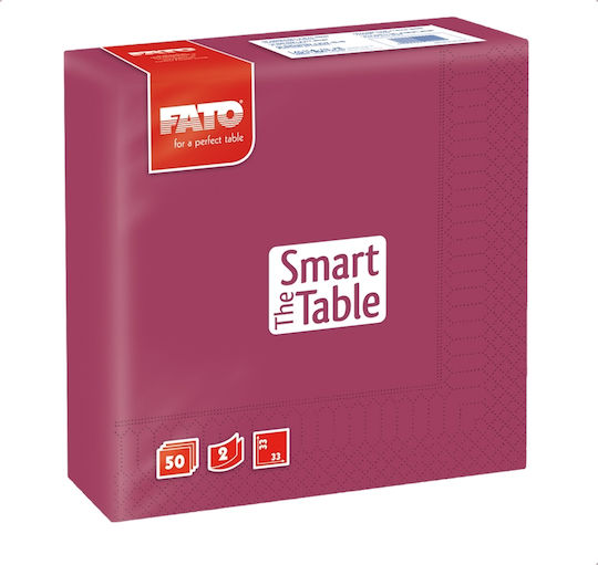 Fato The Smart Table Χαρτοπετσέτα 2Φ Μπορντό 33x33εκ. (50τμχ x 4συσκ.)