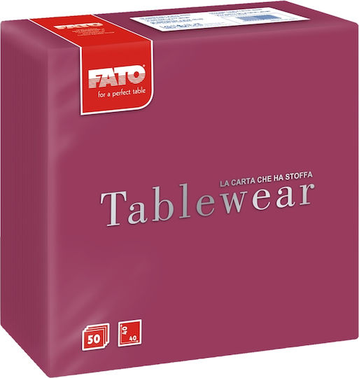 Fato Tablewear Χαρτοπετσέτα Airlaid Μπορντό 40x40εκ. 50τμχ