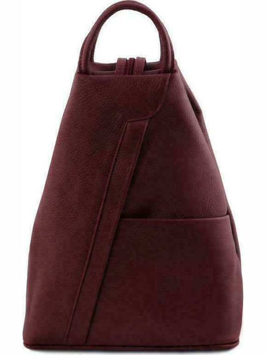 Tuscany Leather Shanghai Leder Damen Tasche Rucksack Burgundisch