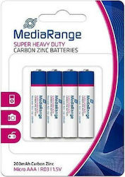 MediaRange Super Heavy Duty Цинкови батерии Цинк AAA 1.5V 4бр MediaRange Super Heavy Duty Цинкови батерии Цинк AAA 1.5V 4бр