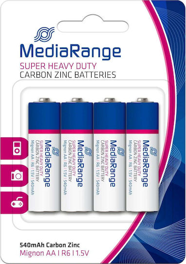 MediaRange Super Heavy Duty Цинкови батерии Цинк AA 1.5V 4бр