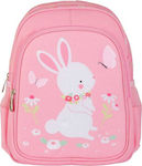 Little Lovely Company Bunny Σχολική Τσάντα Πλάτης Νηπιαγωγείου σε Ροζ χρώμα Μ27 x Π15 x Υ32cm