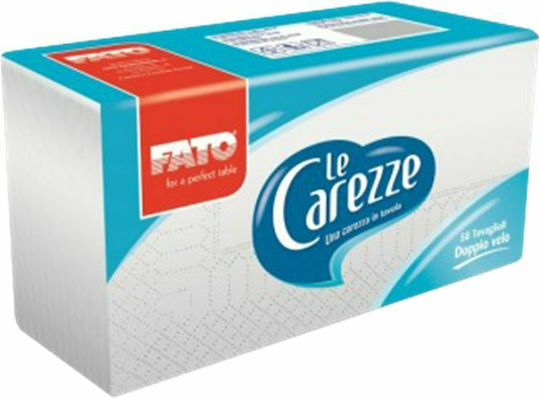 Fato Le Carezze Χαρτοπετσέτα 2Φ Λευκή 33x33εκ. 50τμχ
