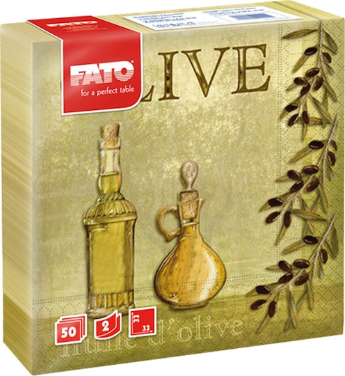 Fato Huile D'Olive Luxury Napkin 2-Ply Green 33x33cm 50pcs