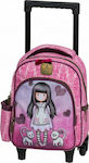 Santoro Tall Tails School Bag Trolley Kindergarten in Pink color
