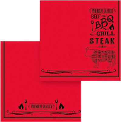 Fato Steak House Serviette 1F Rote 38x38cm 40 Stück Stück