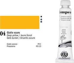 Ferrario Temperella Tempera Farben Deep Yellow 04 in Röhre 20ml 1Stück