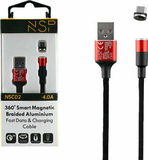 NSP NSC02 Geflochten USB 2.0 auf Micro-USB-Kabel Rot 1.2m 1Stück