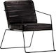 Armchair from Genuine Leather Black 52x70x71cm