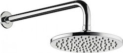 Pyramis Inox Round Wall Mount Showerhead Silver Ø20cm