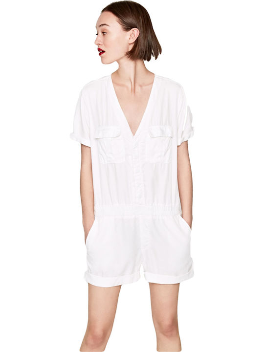 Sailor Women's Short Sleeve One-piece Shorts White