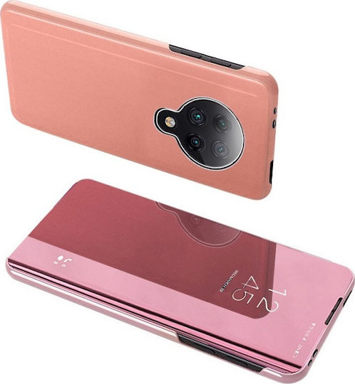 Hurtel Clear View Book Πλαστικό Ροζ Χρυσό (Poco F2 Pro)