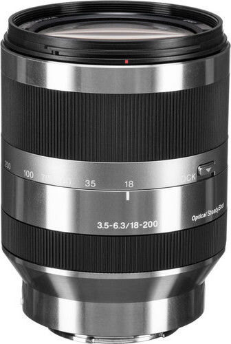 Sony Crop Camera Lens 18-200mm f/3.5-6.3 OSS Tele Zoom for Sony E Mount Silver